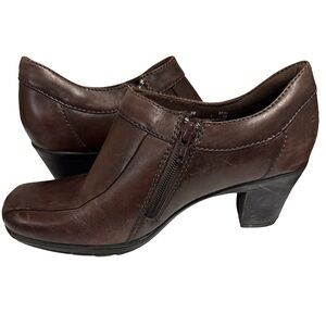 Clarks Women’s Size 9 Dark Brown Leather Ankle Heels